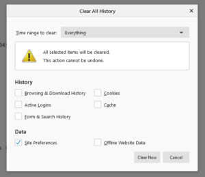 mozilla firefox clear cache shortcut